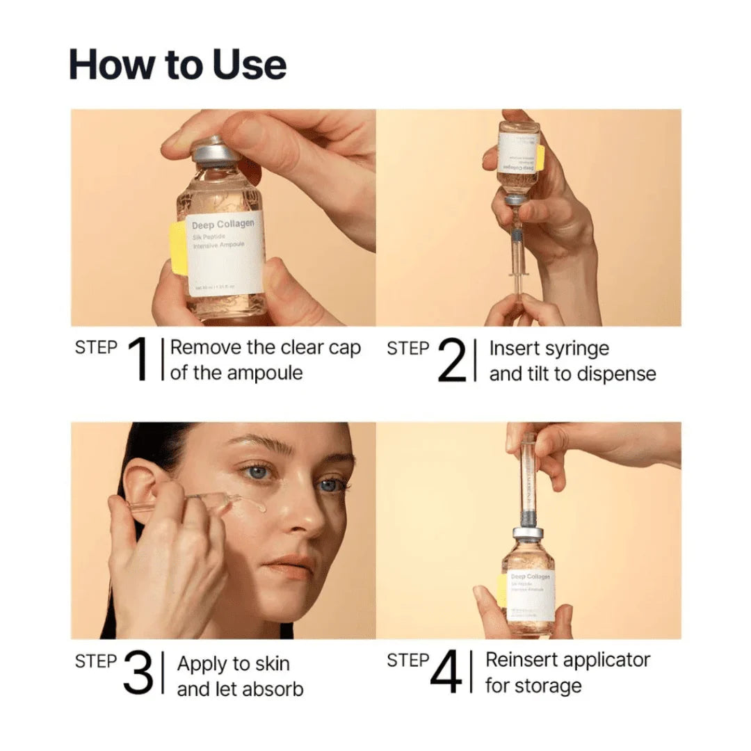 How to use Lumea Deep Collagen ampoule with syringe applicator for targeted skincare application